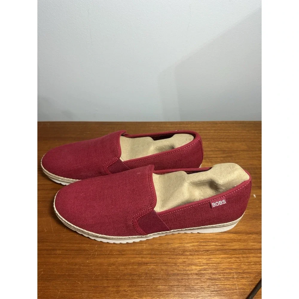 Skechers Bobs Flexpadrille Maroon Espadrille Loafer Shoes Womens Sz 10 New